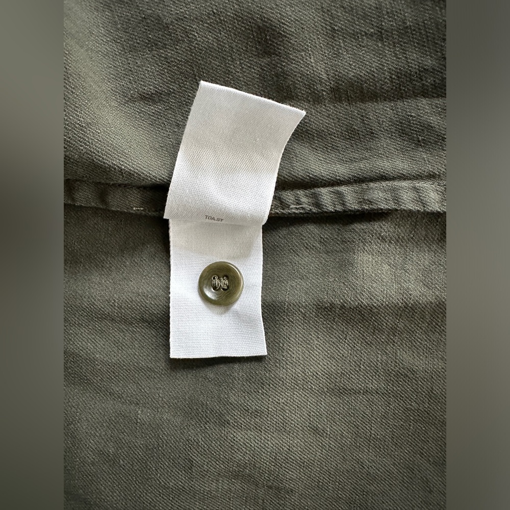 TOAST UK Elena Cotton Linen Tunic Shirt uk size 8/us 4 dark olive green khaki - Picture 7 of 10